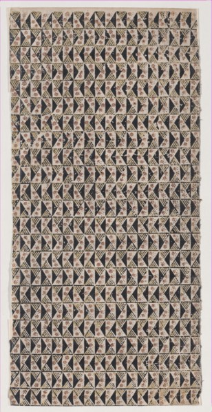 Sheet with pattern of triangles, 19th century.