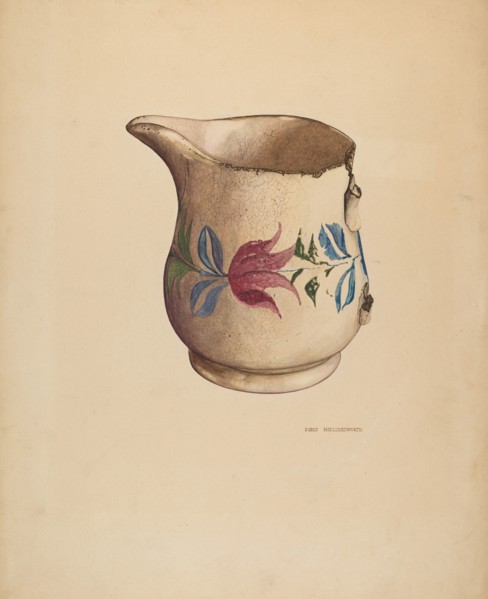 Crockery Pitcher, probably 1940.