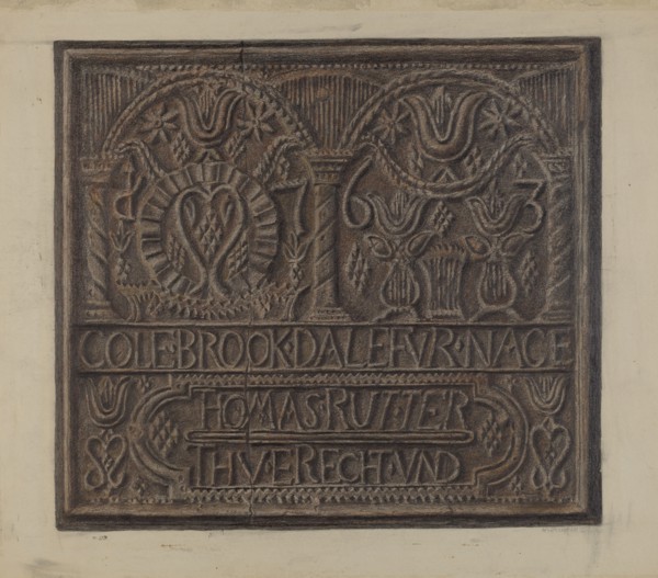 Pa. German Stove Plate, 1935/1942.