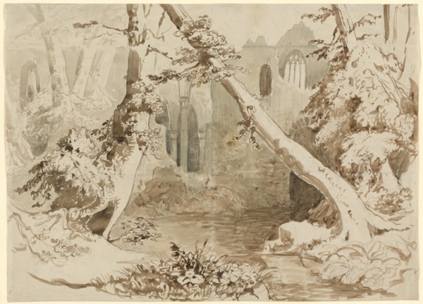 A Ruined Church in the Forest, c. 1834.