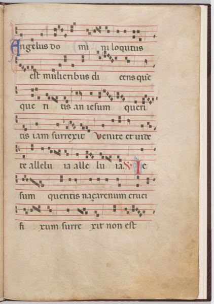 Leaf 2 from an antiphonal fragment, c. 1275.