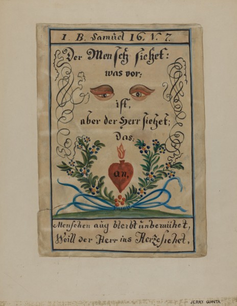 Pa. German Illustrated Fractur, c. 1939.