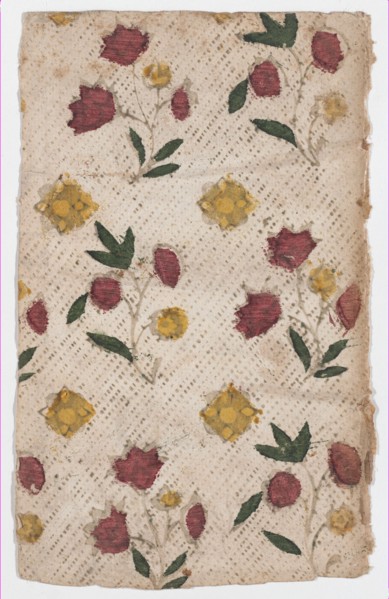Sheet with overall floral pattern, 19th century.