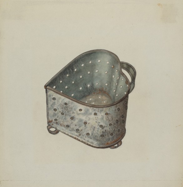 Pa. German Cheese Strainer, c. 1940.