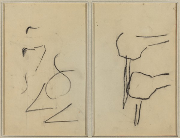Scribbles; Two Shapes [verso], 1884-1888.