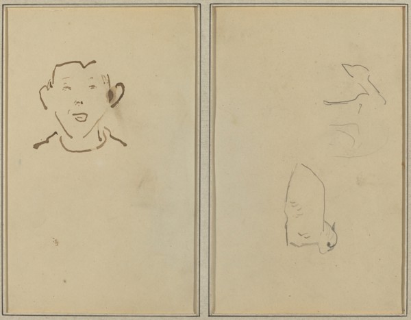 Boy's Face; Two Sheep [verso], 1884-1888.