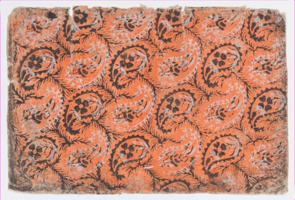 Sheet with overall paisley pattern, 19th century.