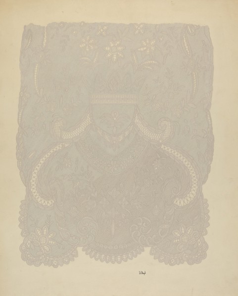 Lace Wedding Veil (Section of), c. 1938.