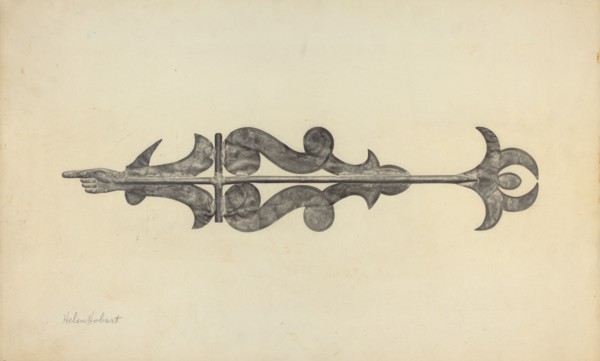 Weather Vane - Scroll with Index, c. 1938.
