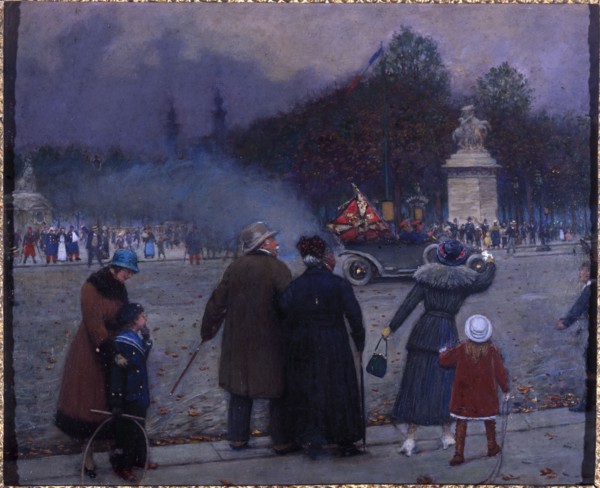 German flag carried to the Invalides, c1914.