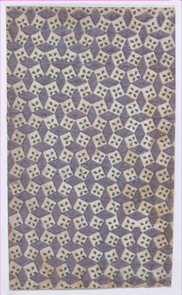 Sheet with overall geometric pattern, 19th century.