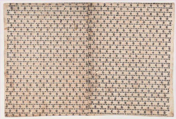 Sheet with overall geometric pattern, 19th century.
