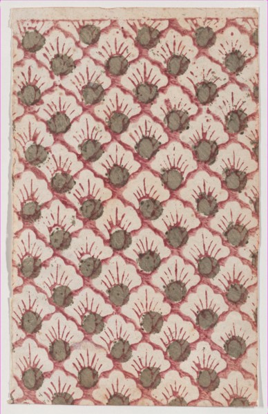 Sheet with overall pattern of petals, 19th century.