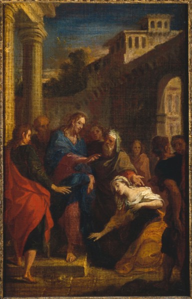 Jesus and the bleeding woman, c1695.