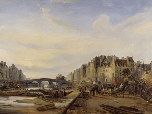 Pont-Marie and Port Saint-Paul, c1827.