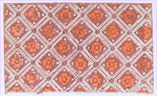 Sheet with overall pattern of rosettes, 19th century.