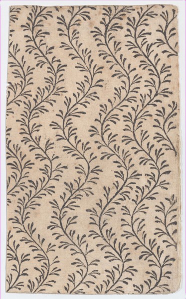 Sheet with overall curved vine pattern, 19th century.
