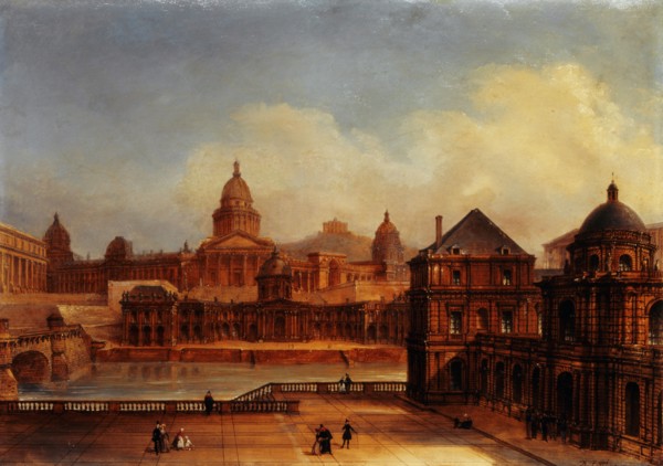 Composite view of Parisian landmarks, c1836.