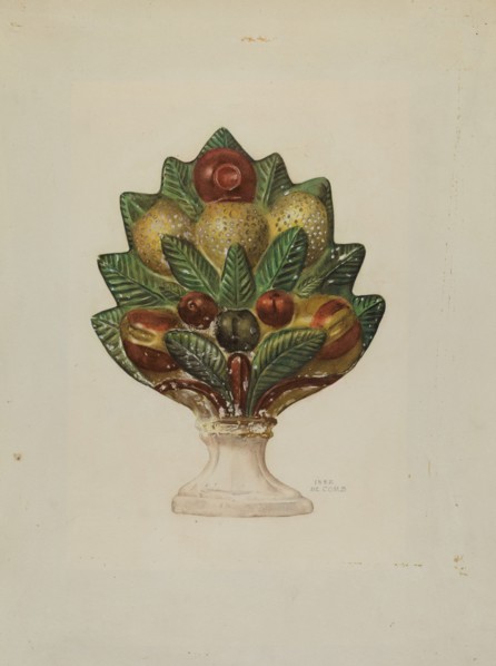 Pa. German Chalkware Mantel Ornament, c. 1938.