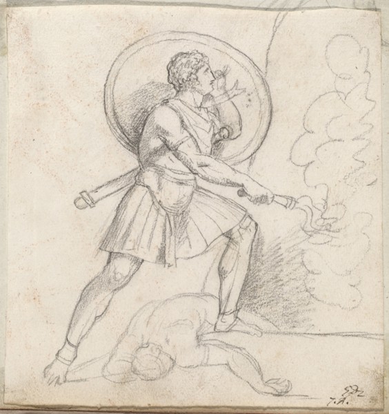 Warrior with a Shield and Torch, 1775/80.