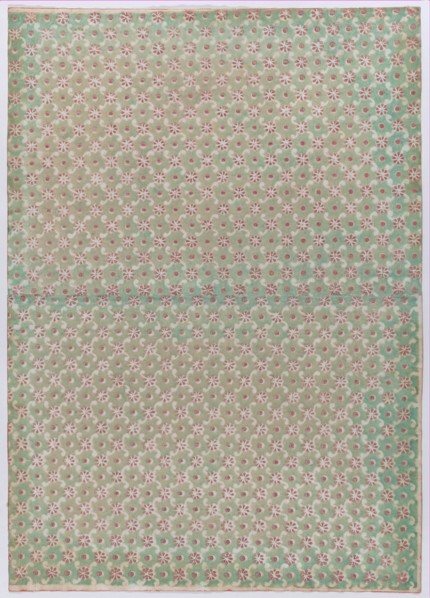 Sheet with overall floral and dot pattern, 19th century.
