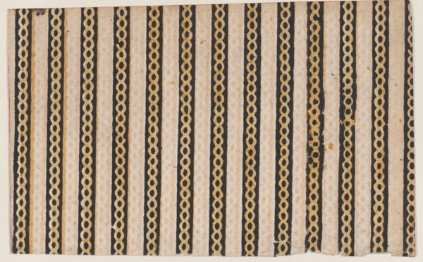 Sheet with stripes with guilloche pattern, 19th century.