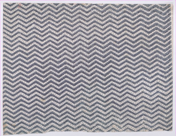 Sheet with overall curved abstract pattern, 19th century.