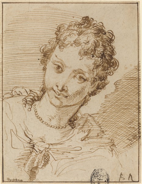 Elegant Young Woman with a Pearl Necklace.