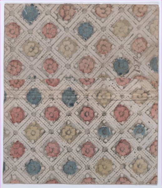 Book cover with overall pattern of rosettes, 19th century.