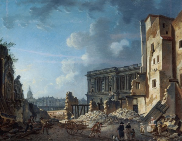 Clearance of the Louvre colonnade, c1755.