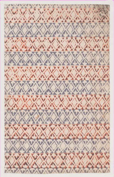 Sheet with overall pattern of diamond shapes, 19th century.
