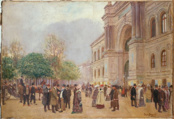 Leaving the Salon, at the Palais de l'Industrie, c1890.