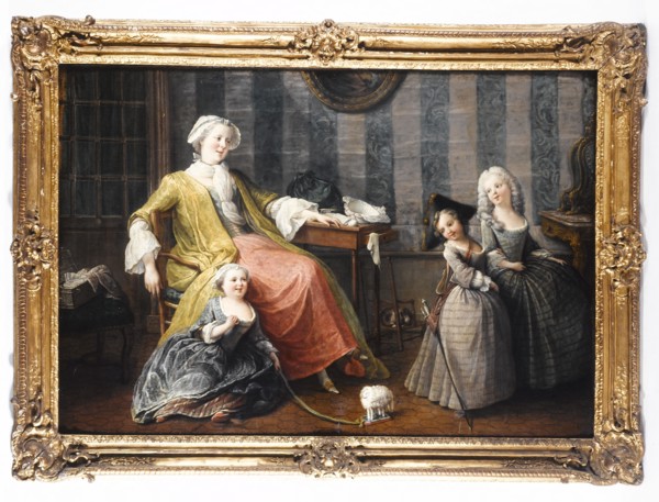Une mère qui regarde jouer ses enfants, c1750.
