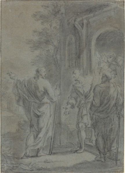 Figures (Christ Calling One of the Apostles?), 17th century.
