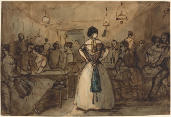 Officers and Courtesans in an Interior, 19th century.