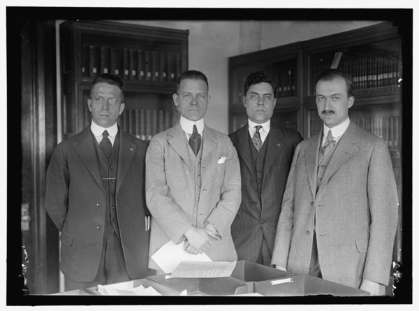 David Lawrence?, 2nd from left, between 1916 and 1918.