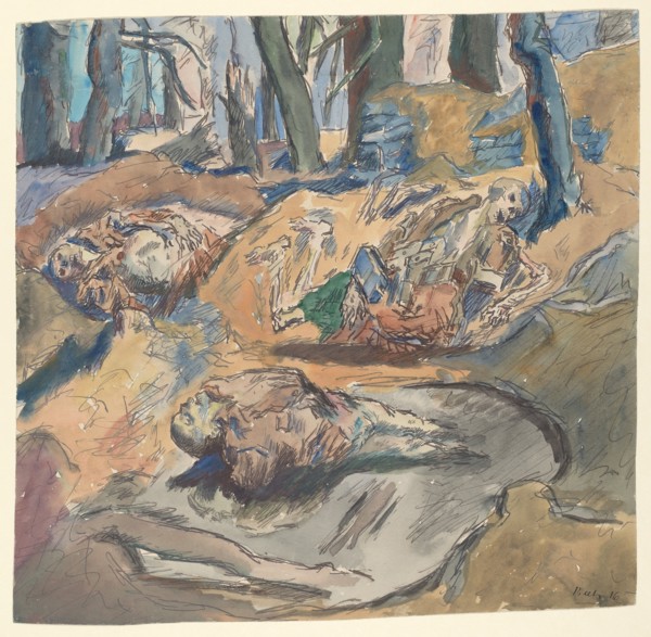 Dead Scottish Soldiers on the Battlefield near Ypres, 1916.