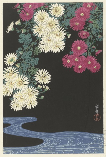 Chrysanthemums and Running Water, 1925-1936. Private Collection.