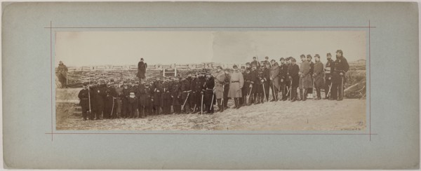 Panorama: group portrait of soldiers, 1870.