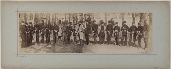Panorama: group portrait of soldiers, 1870.