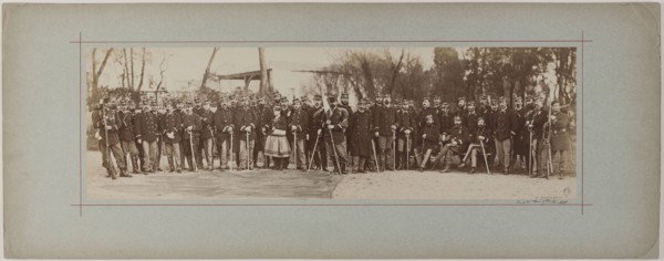 Panorama: group portrait of soldiers, 1870.