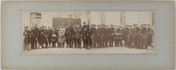 Panorama: group portrait of soldiers, 1870.