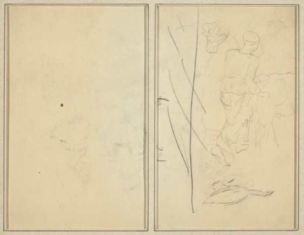 Woman with Cow, and Goose; Counterproof [verso], 1884-1888.