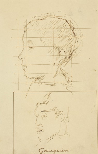 Heads of a Boy and a Man (Self-Portrait?) [verso], 1884-1888.