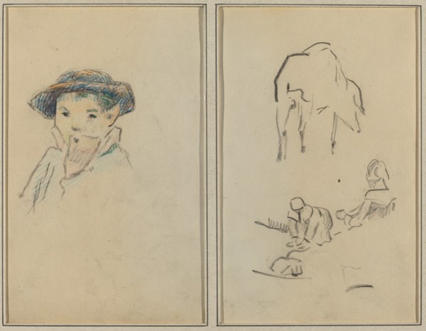 Little Breton Boy; A Pig and a Washerwoman [recto], 1884-1888.