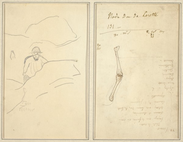 Breton Boy in a Landscape; Study of an Arm [verso], 1884-1888.