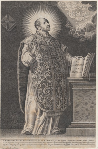 Saint Ignatius Loyola, standing and holding an open book, ca. 1630-54.