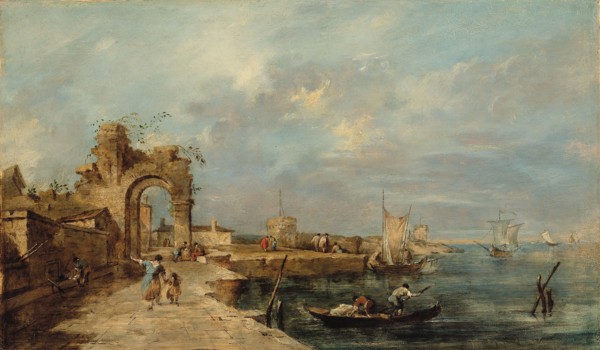 Caprice, with a ruined arch and seaport.