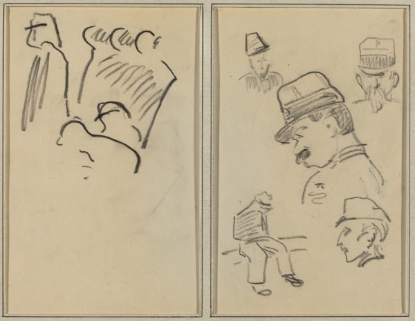 Soldiers; Four Soldiers and a Seated Figure [verso], 1884-1888.