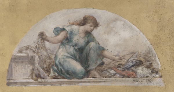 Sketch for the dining room of the Hotel de Ville, Fishing, 1893.